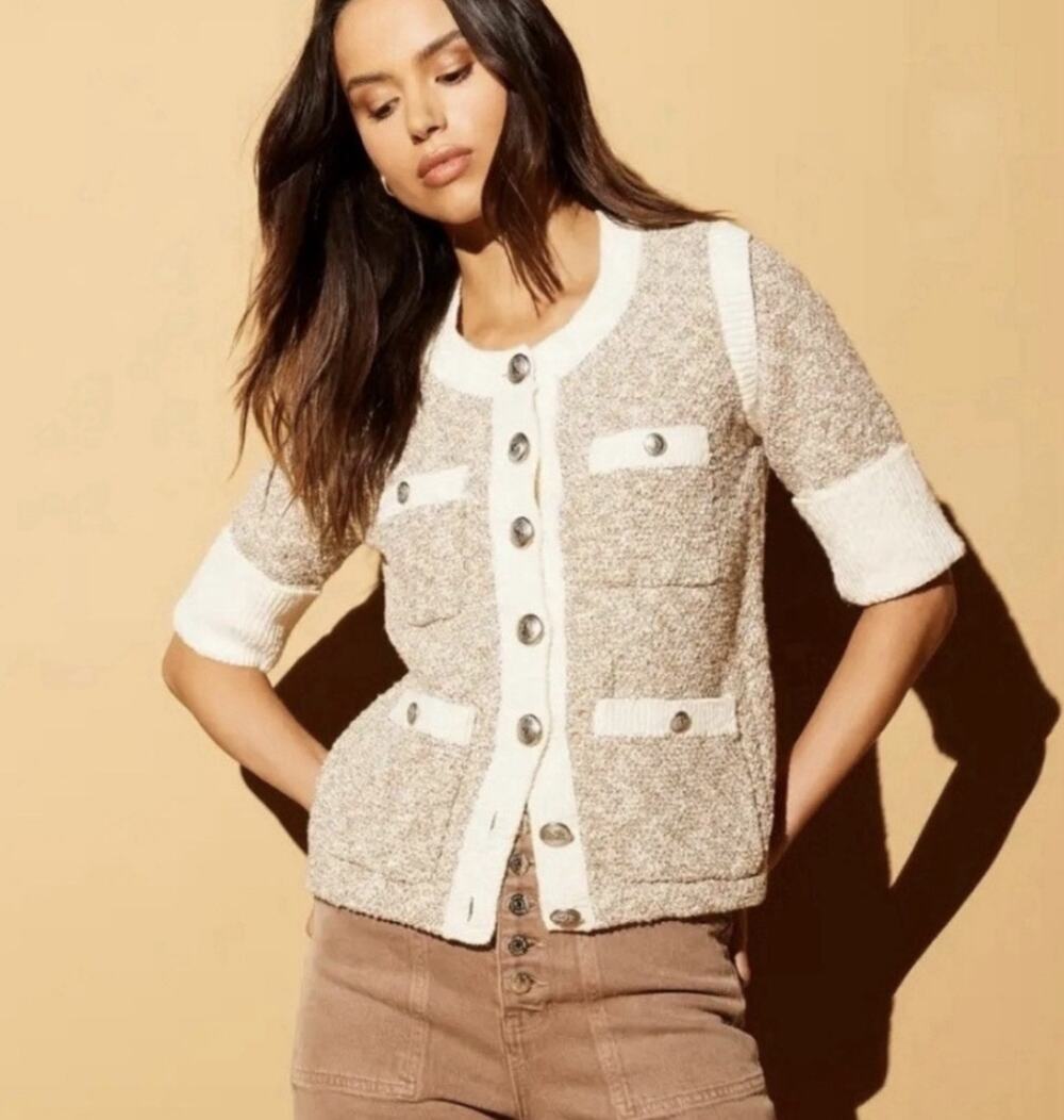 Veronica Beard Kaufman Classic Knit Neutral Jacket Size Small NWT